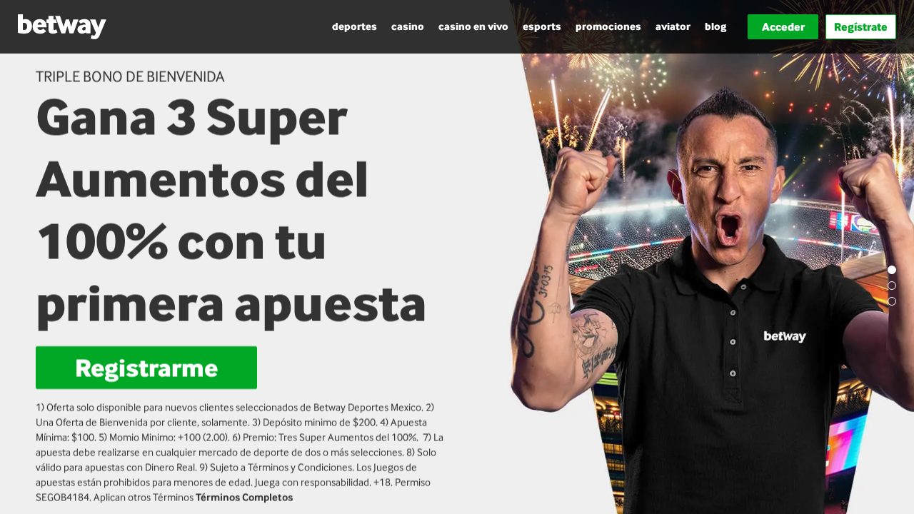 Bono de bienvenida de Betway
